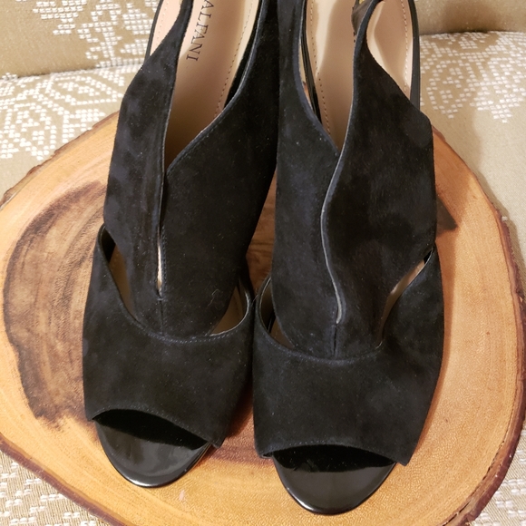 CUT-OUT PEEP-TOE SLING-BACK SUEDE HEELS - Picture 6 of 12